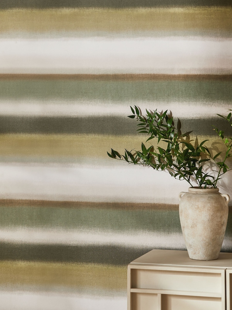 Green Equinox Stripe Greens A4 Wallpaper Sample - Image 2 of 5