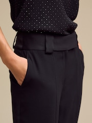 Black Textured Straight Tux Trousers - Image 4 of 7