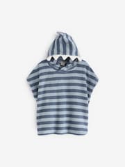 Mamas & Papas Blue 100% Cotton 3D Shark Hood Poncho - Image 1 of 4