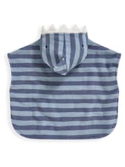 Mamas & Papas Blue 100% Cotton 3D Shark Hood Poncho - Image 3 of 4