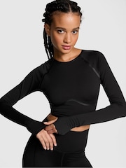 Victoria's Secret PINK Black Relay Long Sleeve Crop Top - Image 1 of 3