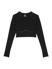 Victoria's Secret PINK Black Relay Long Sleeve Crop Top - Image 3 of 3