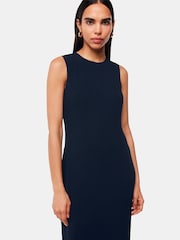 Whistles Blue Erin Texture Midi Dress - Image 4 of 5