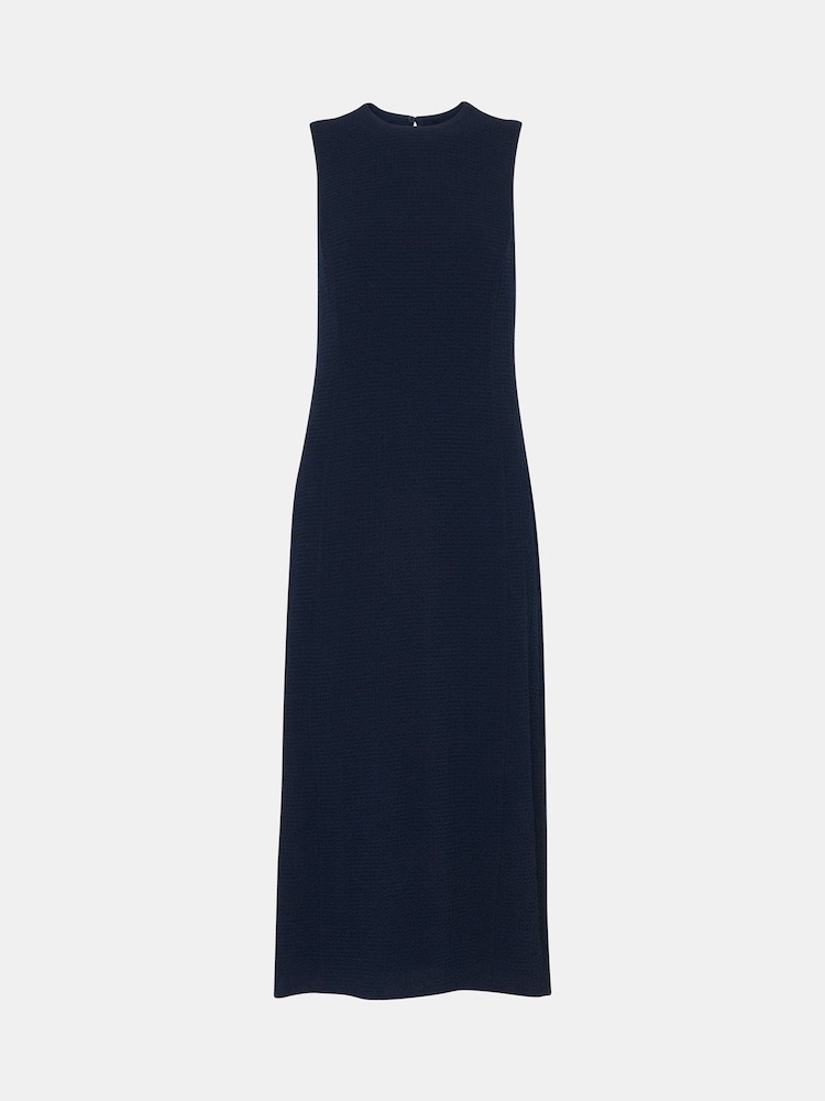 Whistles Blue Erin Texture Midi Dress - Image 5 of 5 Whistles Blue Erin Texture Midi Dress - Image 5 of 5