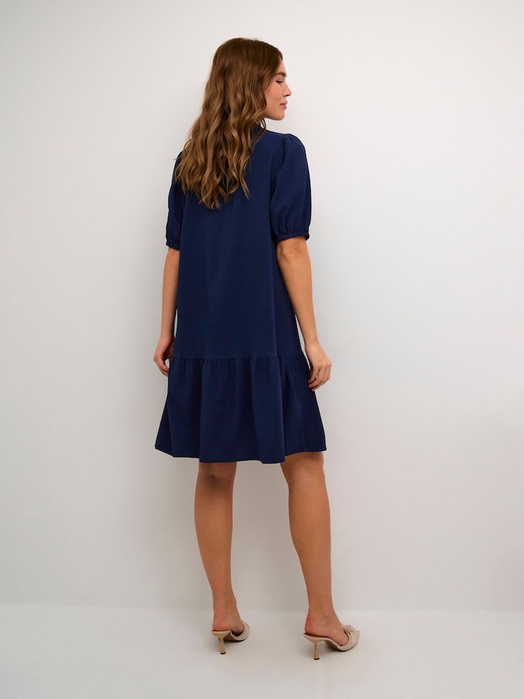 Kaffe Blue Edith Above Knee Length A-Line Dress - Image 2 of 5 Kaffe Blue Edith Above Knee Length A-Line Dress - Image 2 of 5