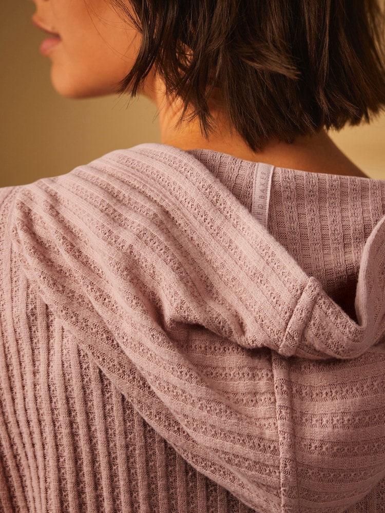 B by Ted Baker Rose Touch of Viscose Brushed Gaufré Sweat-shirt à capuche - Image 5 of 9
