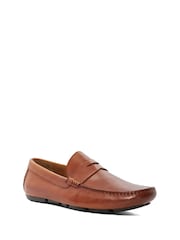 Dune London Tan Brown Bradlay Saddle Driver Shoes - Image 3 of 6