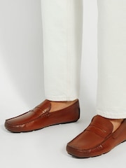 Dune London Tan Brown Bradlay Saddle Driver Shoes - Image 6 of 6