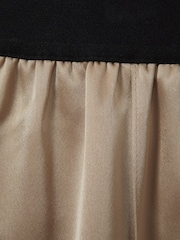Reiss Champagne Elea Satin Elasticated Tapered Trousers - Image 6 of 6