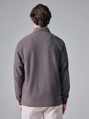Brown Marl Long Sleeve Textured Quarter Zip Jumper - Image 2 of 7