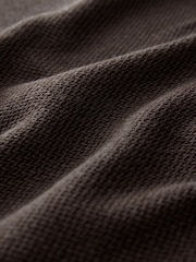 Brown Marl Long Sleeve Textured Quarter Zip Jumper - Image 7 of 7