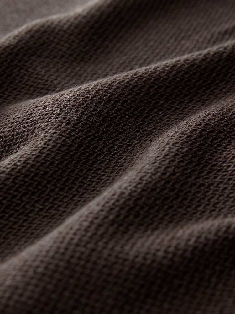 Brown Marl Long Sleeve Textured Quarter Zip Jumper - Image 7 of 7