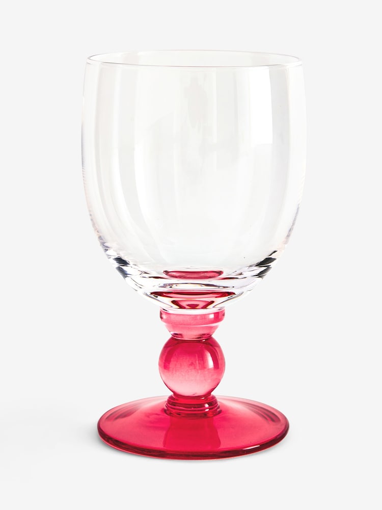 Nina Campbell Set of 4 Pink Goblet Wine Glasses - Image 4 of 4