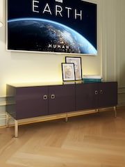 Frank Olsen Plum Black Lyra Four Door SMART TV Cabinet - Image 1 of 11