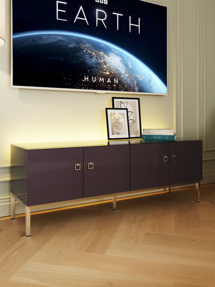 Frank Olsen Plum Black Lyra Four Door SMART TV Cabinet - Image 1 of 11