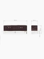 Frank Olsen Plum Black Lyra Four Door SMART TV Cabinet - Image 10 of 11