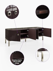 Frank Olsen Plum Black Lyra Four Door SMART TV Cabinet - Image 5 of 11