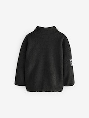 Black Zip Through Borg Fleece (3-16yrs) - Image 2 of 4
