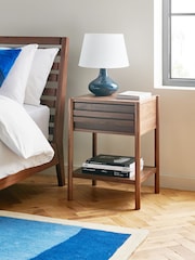 Jasper Conran London Brown 1 Drawer Belgrave Walnut 2 Drawer Bedside - Image 1 of 9