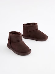 Brown Mini Suede Pull On Ankle Boots - Image 1 of 5