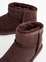 Brown Mini Suede Pull On Ankle Boots - Image 4 of 5