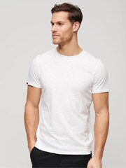 Superdry White Crew Neck Slub Short Sleeved T-Shirt - Image 1 of 3