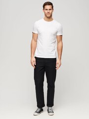 Superdry White Crew Neck Slub Short Sleeved T-Shirt - Image 2 of 3
