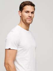 Superdry White Crew Neck Slub Short Sleeved T-Shirt - Image 3 of 3