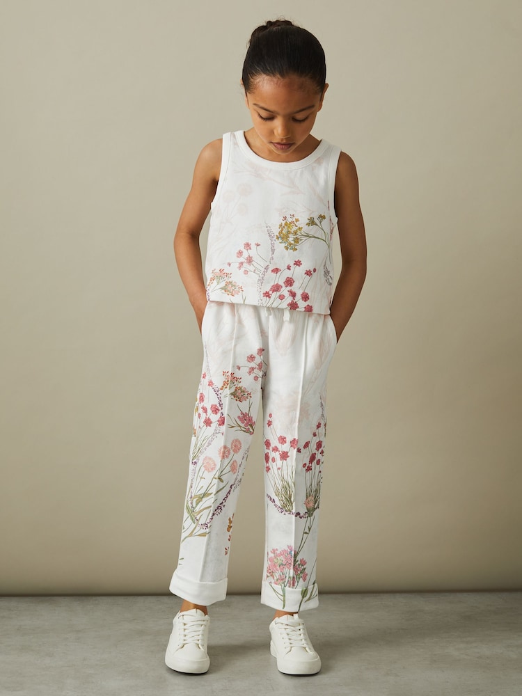 Reiss Pale Pink Kemi 4-9 yrs Cotton Vest and Joggers Set - Image 1 of 4