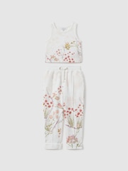 Reiss Pale Pink Kemi 4-9 yrs Cotton Vest and Joggers Set - Image 2 of 4