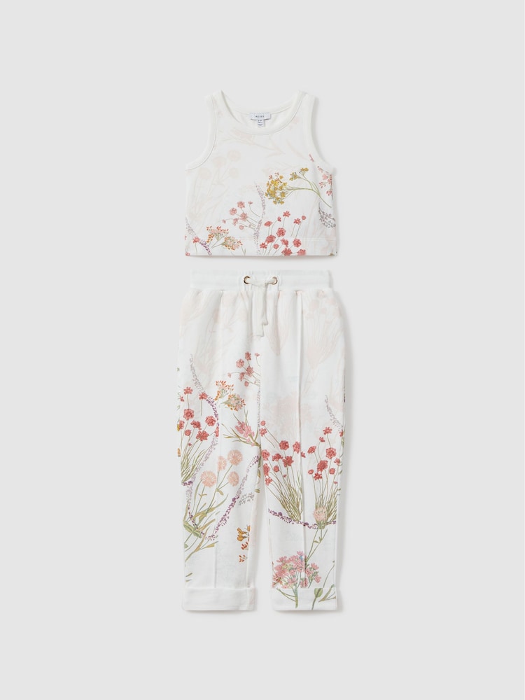 Reiss Pale Pink Kemi 4-9 yrs Cotton Vest and Joggers Set - Image 2 of 4