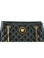 Versace Quilted Nappa Leather Medusa Handbag Black Tote - Image 5 of 6