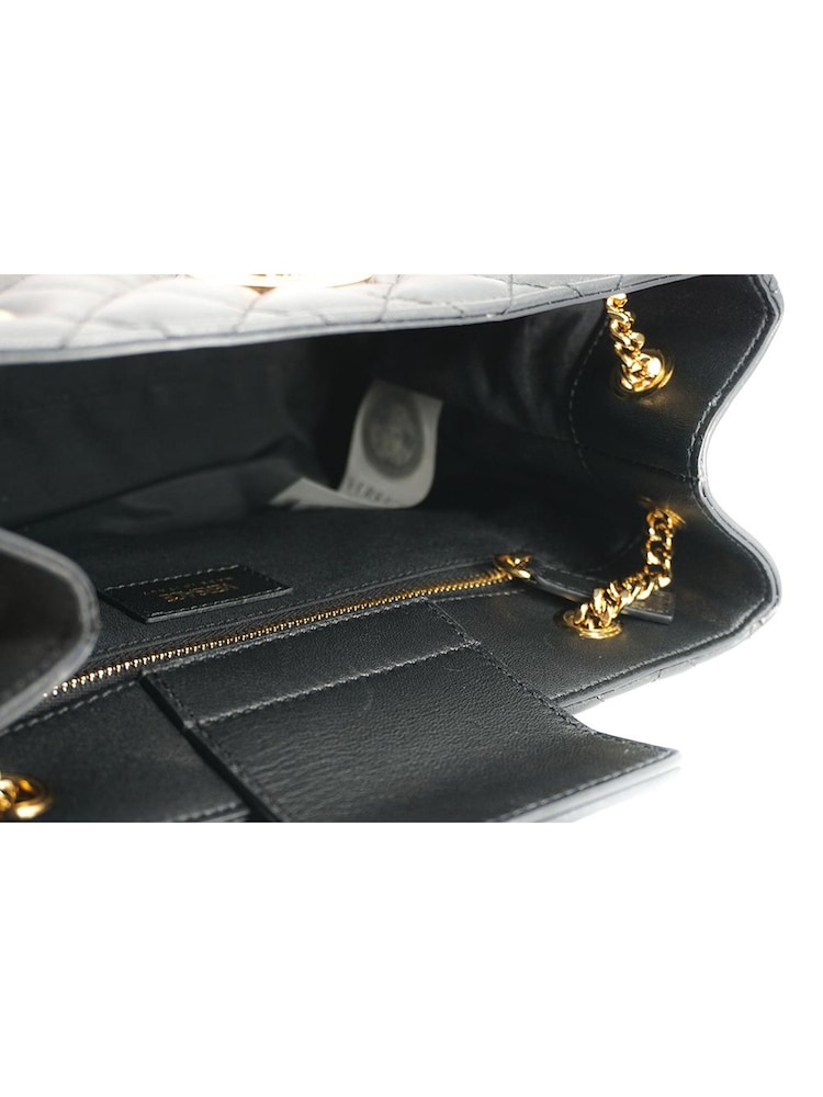 Versace Quilted Nappa Leather Medusa Handbag Black Tote - Image 6 of 6