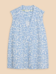 White Stuff Blue Celia Jersey Mix Blouse - Image 5 of 7