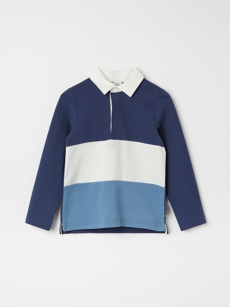 Polarn O. Pyret Blue Organic Striped Rugby Shirt - Image 1 of 3