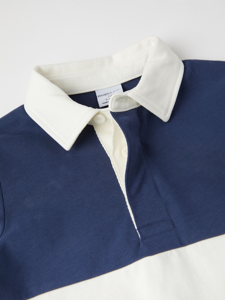 Polarn O. Pyret Blue Organic Striped Rugby Shirt - Image 2 of 3