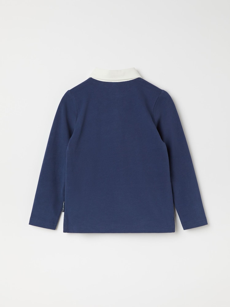 Polarn O. Pyret Blue Organic Striped Rugby Shirt - Image 3 of 3