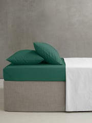 Catherine Lansfield Dark Green Percale Fitted Sheet - Image 1 of 2