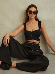 Reiss Fleur Hose mit weitem Bein und Bunddetail - Bild 5 von 6