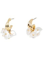Oliver Bonas White Pearl Cluster Coralie Hoop Drop Earrings - Image 1 of 7