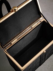 Black Tabitha Simmons Present Bow Box Clutch Bag - Image 10 of 12
