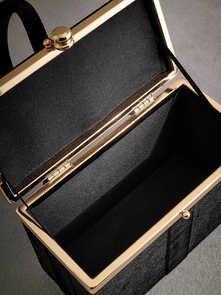 Black Tabitha Simmons Present Bow Box Clutch Bag - Image 10 of 12