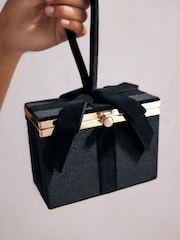 Black Tabitha Simmons Present Bow Box Clutch Bag - Image 2 of 12
