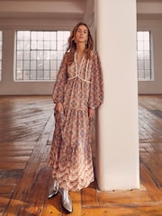 Mint Velvet Pink Print Maxi Dress - Image 1 of 1