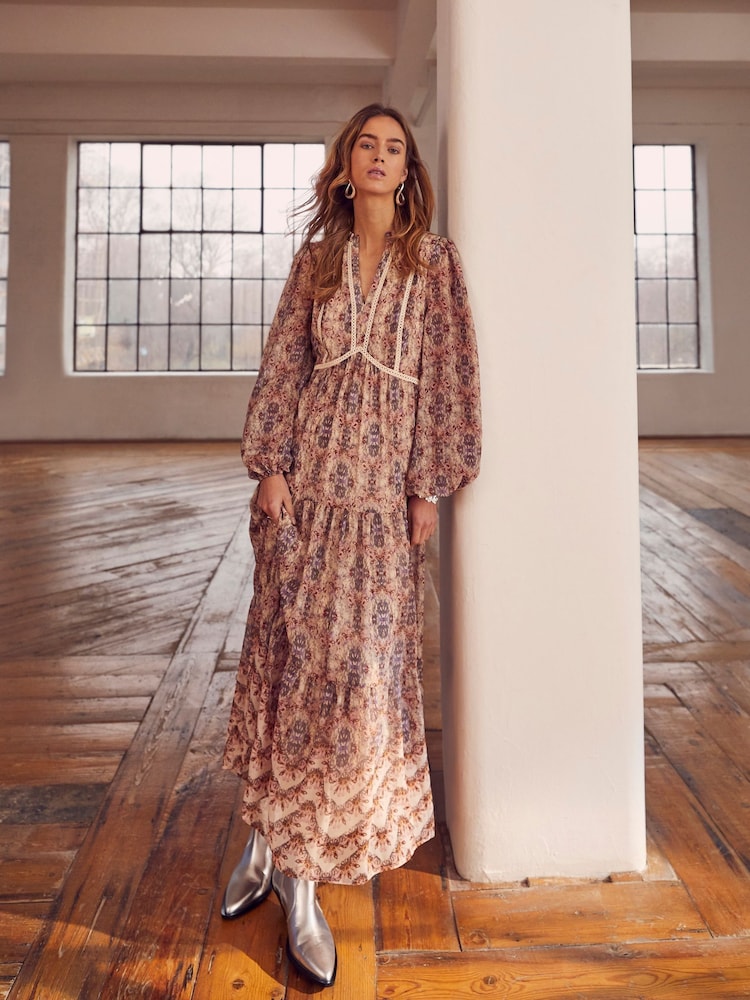 Mint Velvet Pink Print Maxi Dress - Image 1 of 1