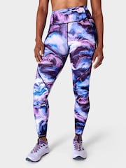 Sweaty Betty Blue Virtual Landscape Print Full Length Power Pro Workout Leggings - Image 1 of 10
