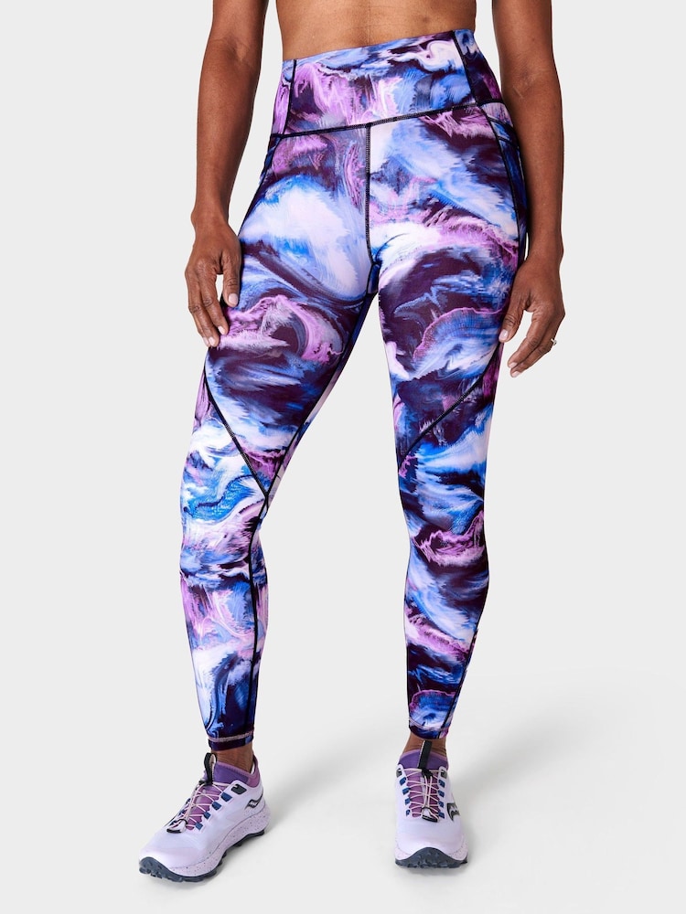 Sweaty Betty Blue Virtual Landscape Print Full Length Power Pro Workout Leggings - Image 1 of 10