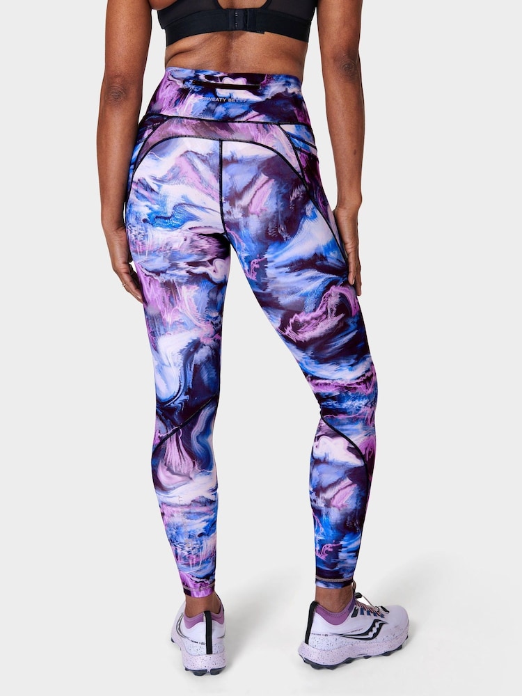 Sweaty Betty Blue Virtual Landscape Print Full Length Power Pro Workout Leggings - Image 2 of 10