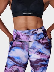 Sweaty Betty Blue Virtual Landscape Print Full Length Power Pro Workout Leggings - Image 6 of 10