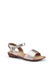 Dorado - Sandalias metalizadas con hebilla y corte ancho con diseño tropical de Hotter - Imagen 2 de 4